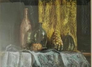 Martwa natura z butelką