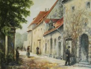 Kraków - Ulica Reformacka według czarno - białej fotografii z 1899 roku 